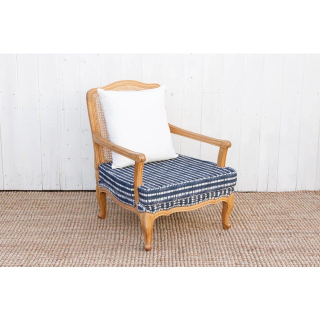 Provincial Cane With Indigo Seat Chair For Sale In Los Angeles - Image 6 of 10