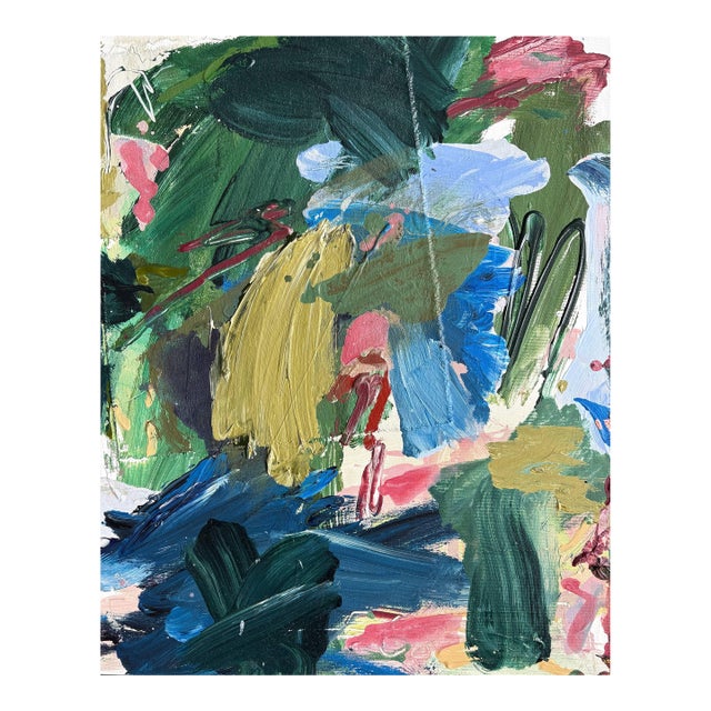 Contemporary Abstract Acrylic & Textiles on Canvas "Running" by Marcus Aitken For Sale