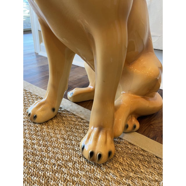 Italian Handcrafted Ceramic Dog Sculpture For Sale - Image 4 of 5