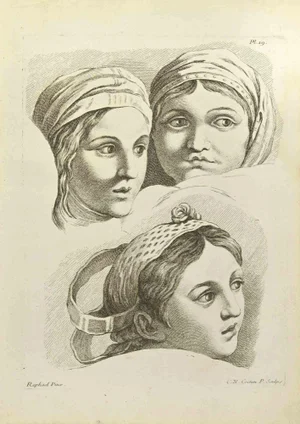 Nicholas Cochin after Raphael, Portraits, Etching, 1755