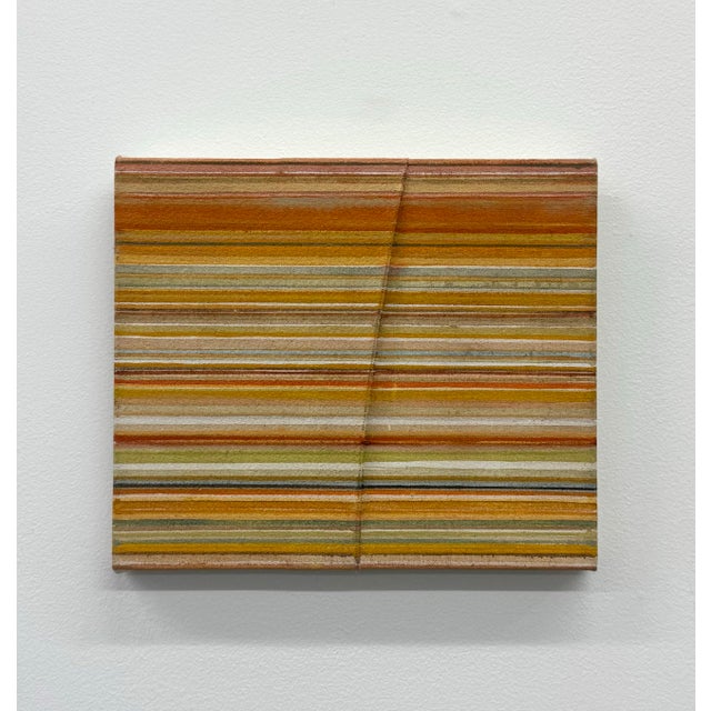 Contemporary Signed Striped Abstract Painting on Canvas For Sale - Image 4 of 6