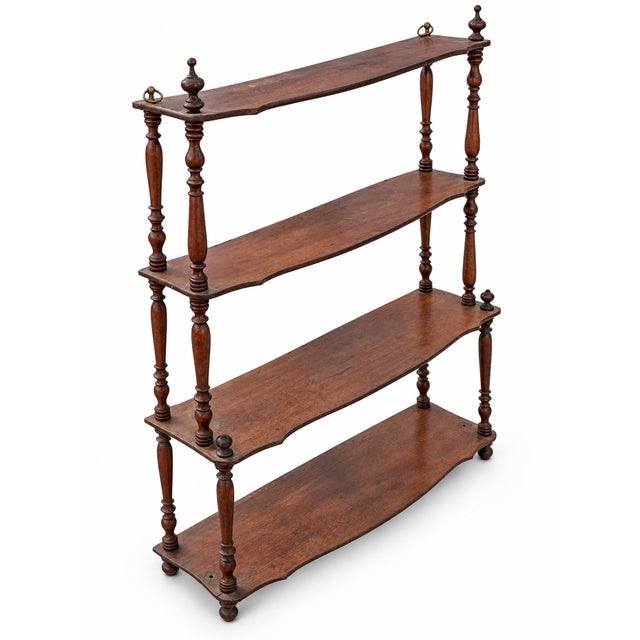 French Napoleon III Wall Shelf in Turned Wood, 1880 For Sale - Image 4 of 7
