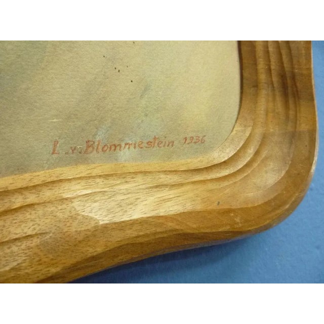 Brown Anthroposophical Walnut Picture Frame, 1930s For Sale - Image 8 of 11