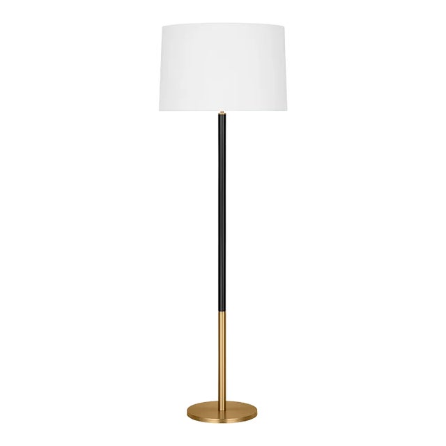 Kate Spade New York by Visual Comfort Studio Monroe Floor Lamp in Burnished Brass, Black For Sale