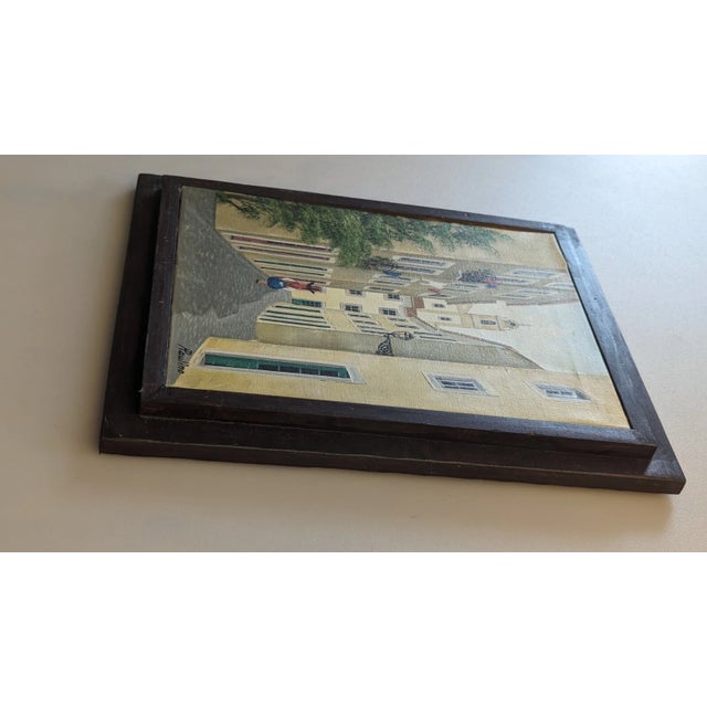 Mid 20th Century Framed Signed Painting on Canvas. Girl on Lisbon Alfama Street by Antonio M Paulino For Sale - Image 11 of 15