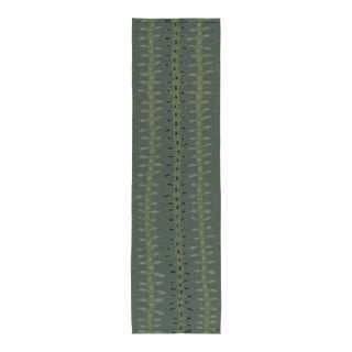 Rug & Kilim’s Scandinavian-Inspired Runner Rug, Blue With Minimalist Patterns For Sale