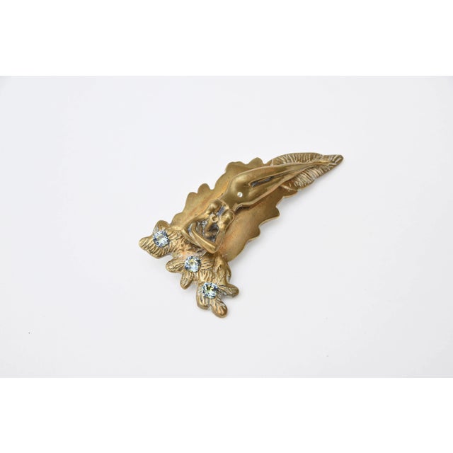 Vintage Signed Italian Sculptural Bronze and Boris Aurelius Glass Stones Belt Buckle Studio Piece For Sale - Image 4 of 8