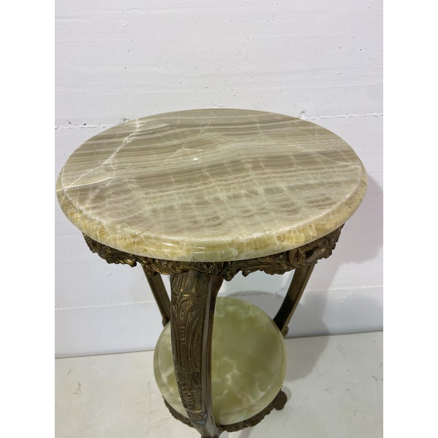1950s Brass and Italian Onyx Plant Stand, 1959 For Sale - Image 5 of 11