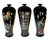 Late 20th Century Vintage 23 In. Tall Black Porcelain Palace Vase Lady Courtesan in Enamel Relief For Sale - Image 5 of 18