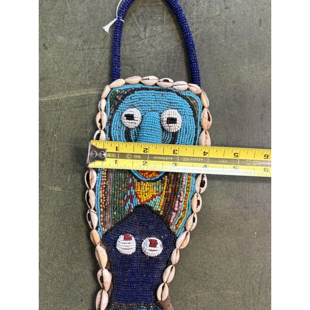 Glass Vintage Yoruba Beaded Wall Hanging With Cowrie Shells (Diviner's Panel) For Sale - Image 7 of 7