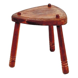 Rustic Tripod Stool with Triangular Seat, 1960s For Sale