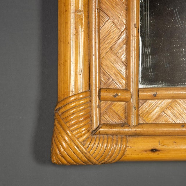 20th Century French French Bamboo Mirror, 1970s For Sale - Image 4 of 9