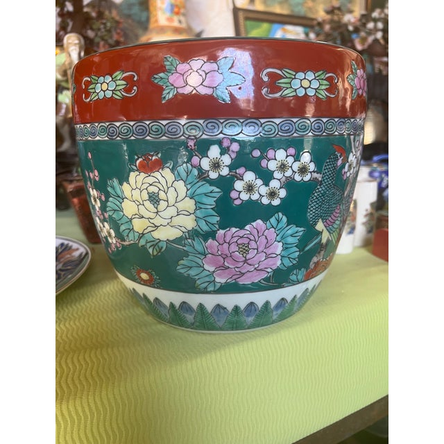 1970s 1970s Asian Chinoiserie Medium Size Ceramic Planter For Sale - Image 5 of 5