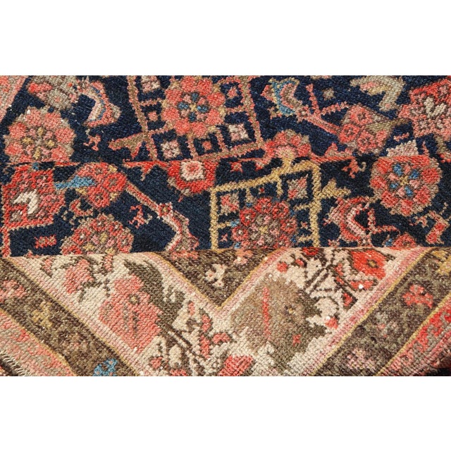 Antique Persian Kurdish Rug With Herati Pattern on a Blue Field 4'1 X 7'7 For Sale - Image 11 of 12