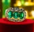 Late 20th Century Bochic “Capri” Vintage Natural Diamond & Emerald Retro Ring Set In 18K Gold & Silver For Sale - Image 5 of 13