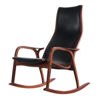 Lamino Chair in Original Black Vinyl Upholstery by Yngve Ekström for Swedese, Sweden For Sale