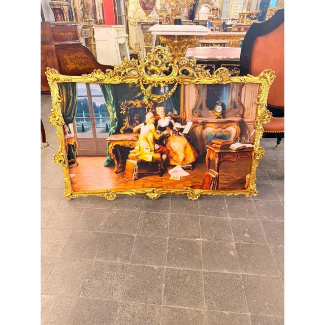 1960s Vintage Romantic Grand Rococo aristocratic drawing Room Wall Art For Sale - Image 5 of 5