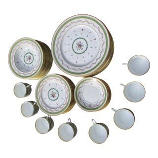 Haviland Dinnerware Vieux Paris Green Dinner Set of 48 For Sale