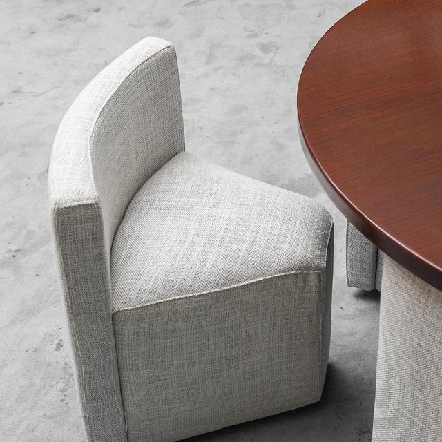 Round Mahogany Table Set with Armchairs, 1970s, Set of 7 For Sale - Image 9 of 13