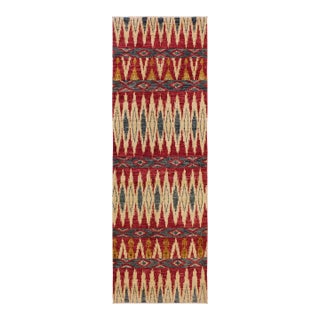 Modern Peshawar Pink/Green Wool Runner Rug- 2 Ft. 8 In. X 7 Ft. 6 In. For Sale