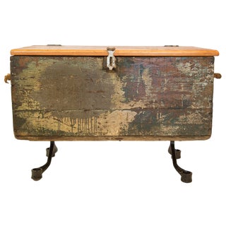 Reclaimed Industrial Rope Handled Trunk For Sale