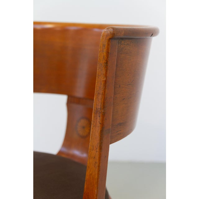 Antique Danish Round Back Oak Chair, 1920s For Sale - Image 18 of 18