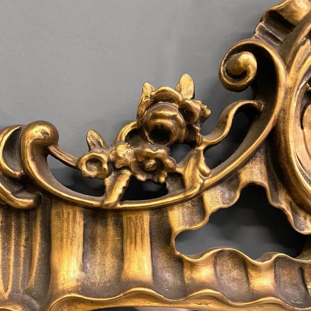 Wood Mid-Century Modern Golden Decorated Wall Mirror, 1960s For Sale - Image 7 of 13