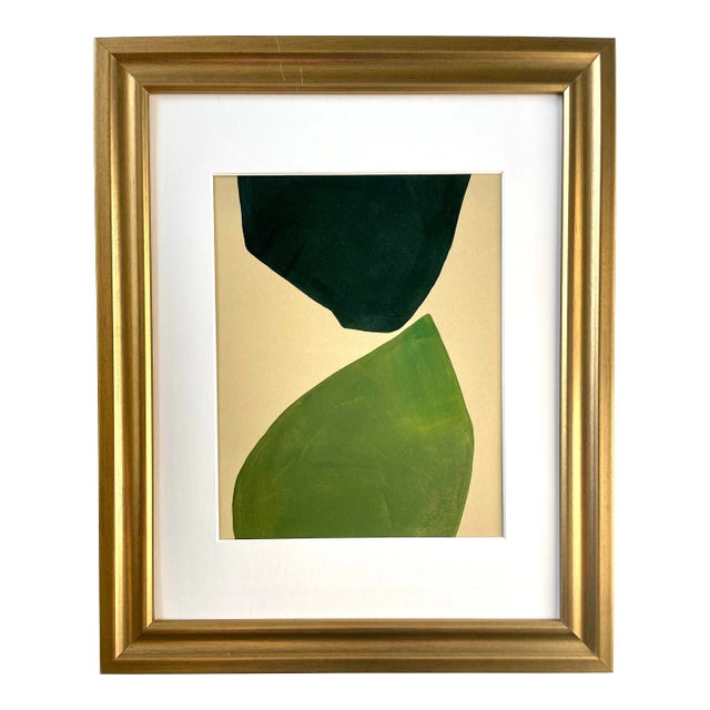 2024 "Pugno" Abstract Minimalist Painting on Paper by Artist r.k. Red For Sale