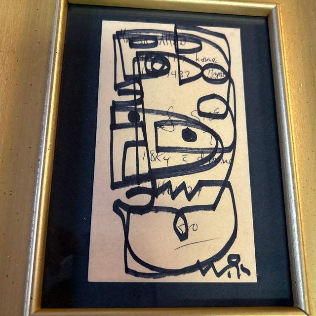 Contemporary Two Original Wayne Cunningham Abstract Marker Drawings - Set of Two For Sale In Philadelphia - Image 6 of 7