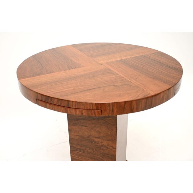 Wood Art Deco Walnut Occasional Side Table, 1930s For Sale - Image 7 of 9