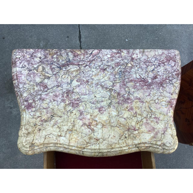 1920s Exceptional Pair French Inlay Night Tables W/Marble For Sale - Image 5 of 10