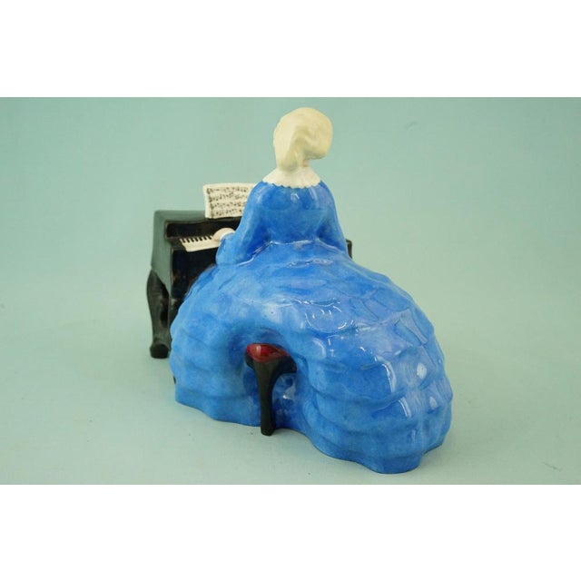 20th Century Ceramic Sculpture of Lady on a Piano by Bertold Loffler for Wiener Keramik in Powolny, Austria For Sale - Image 6 of 18