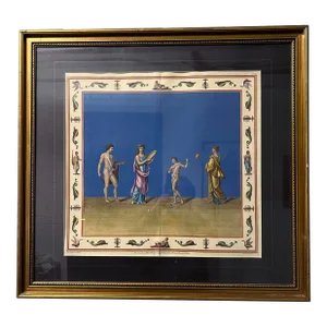 Antique Engraving of a Scene From Nero’s Domus Aureus, Framed