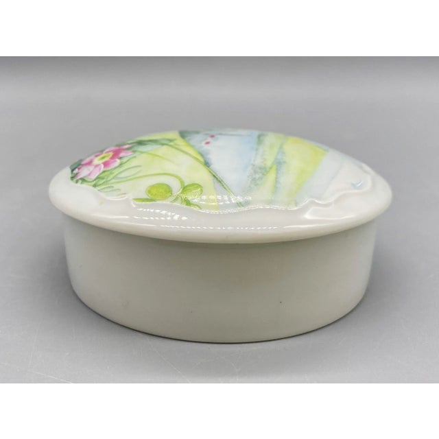 Vintage French Limoges Le Roy Porcelain Floral Trinket/ Jewelry Box For Sale - Image 12 of 13