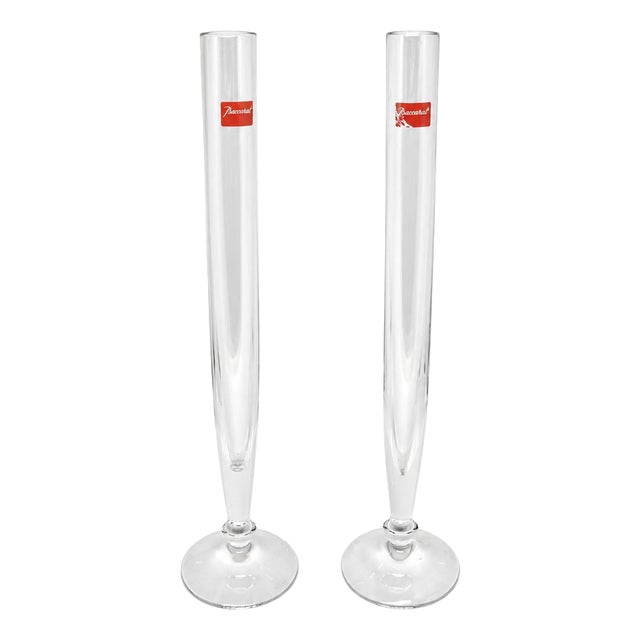 Veja Solitaire Vases by Savinel & Rozé for Baccarat, Set of 2 For Sale
