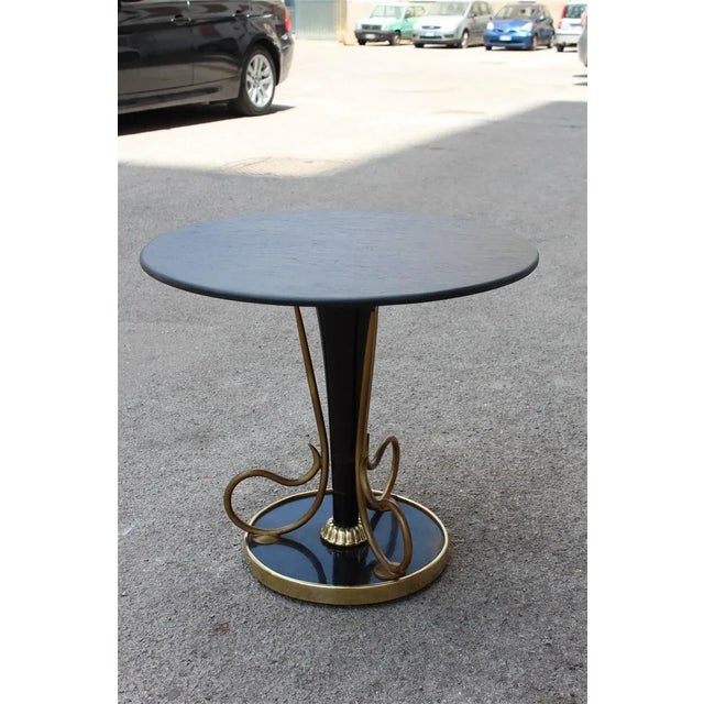 Mid-Century Italian Mahogany and Brass Coffee Table, 1950s For Sale - Image 11 of 11