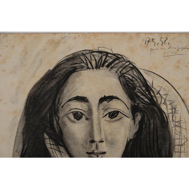Pablo Picasso (1881-1973) Portrait of Jacqueline Color lithograph Dated, signed, and dedicated "For my dear Jacqueline" in...