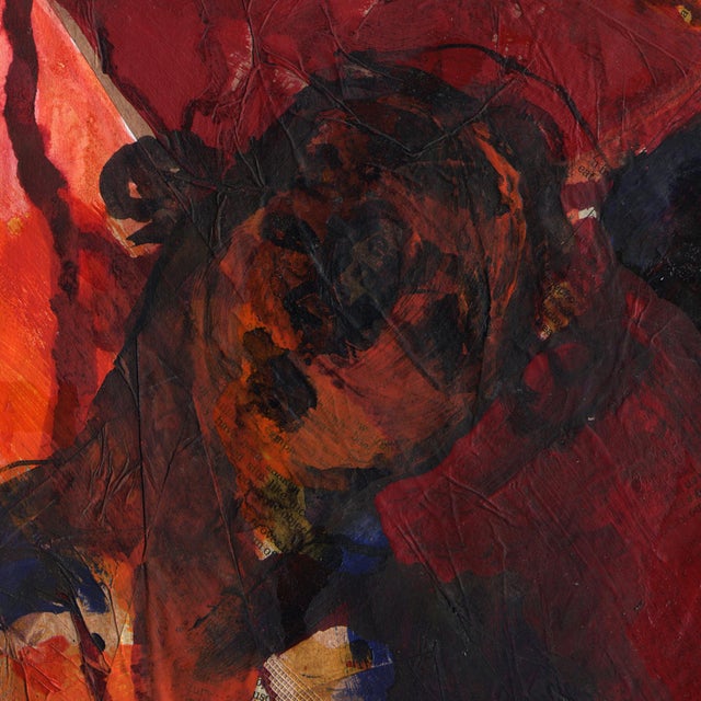 Contemporary Nan Frankel, Portrait, 1998, Acrylic on Collage on Paper For Sale - Image 3 of 6