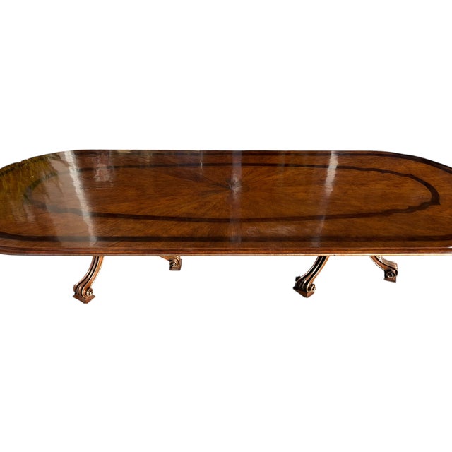 Wood Huge Therien Studios Workshops for Dessin Fournir Double Pedestal Volute Dining Table For Sale - Image 7 of 11