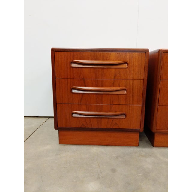 G Plan Pair of Vintage G Plan Fresco Mid Century Modern Teak Nightstands / Low Chests For Sale - Image 4 of 9