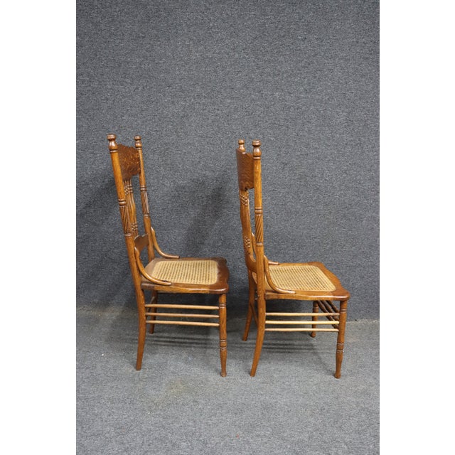 Set of 4 Larkin No. 1 Press Back Quarter Sawn Oak Side Chairs For Sale - Image 13 of 15