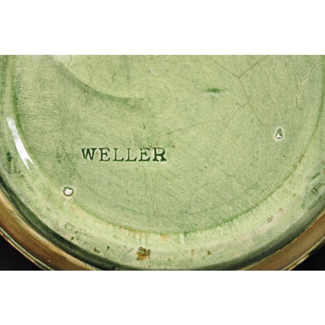 Early 20th Century Weller Clinton Art Pottery Green Glazed Squirrel & Acorn Planter Jardinière For Sale - Image 12 of 14