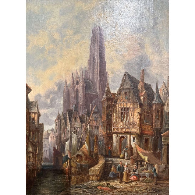 Early 20th Century Pair of Early 20th Century French Views by British Artist Alfred Bentley For Sale - Image 5 of 18