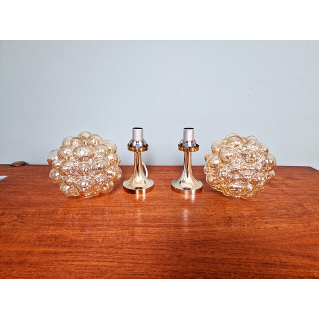 Bubble Glass Lamps by Helena Tynell for Glashütte Limburg, 1970, Set of 2 For Sale - Image 18 of 18