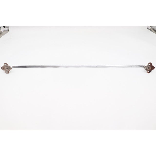 Mid 20th Century Vintage 25.25 In. Nickel Finish Steel Towel Bar For Sale - Image 5 of 6