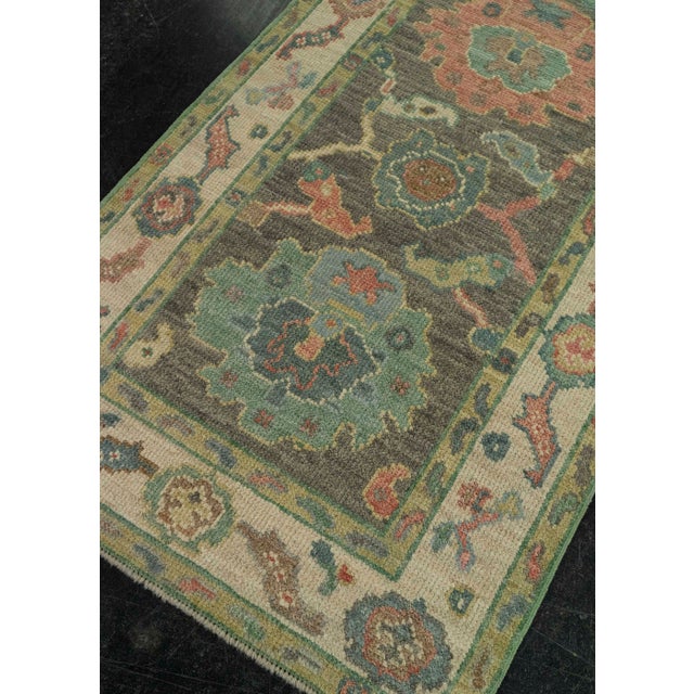 Black Turkish Oushak Rug 2'7" x 6'4" #20216 For Sale - Image 8 of 8