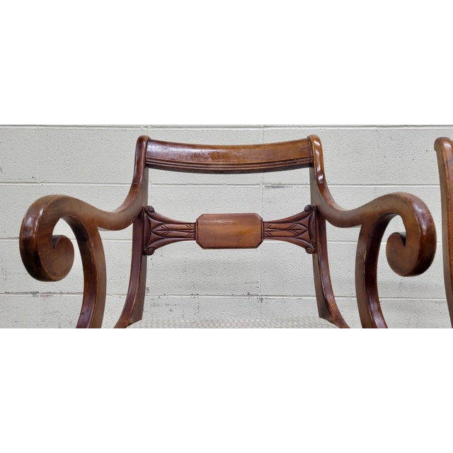 Drexel Vintage Drexel Duncan Phyfe Regency Style Dining Chairs - Pair For Sale - Image 4 of 10