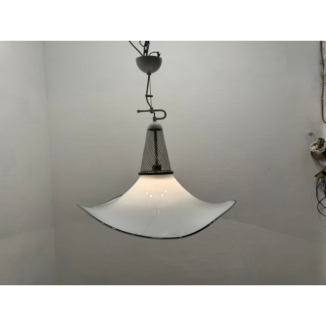 Large Black and White Murano Glass Pendant, 1970s For Sale - Image 11 of 13