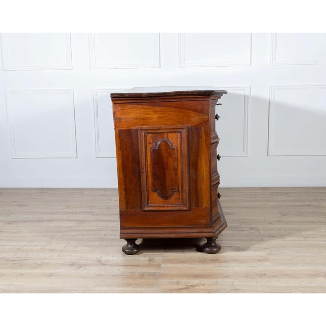 17th Century Antique Walnut Shapeless Chest Of Drawers Italy 17th Century For Sale - Image 5 of 8