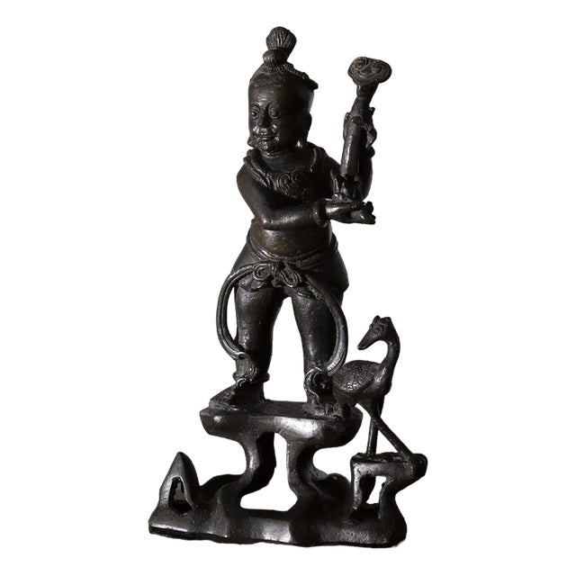 Chinese Ming Dynasty Bronze Taoist Figure, 16th Century For Sale